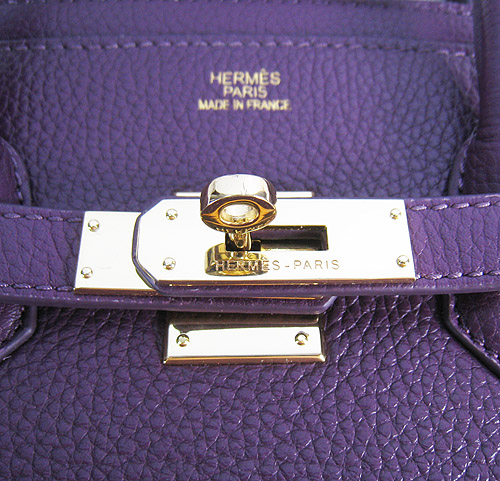 High Quality Fake Hermes Birkin 35CM Togo Leather Bag Purple 6089